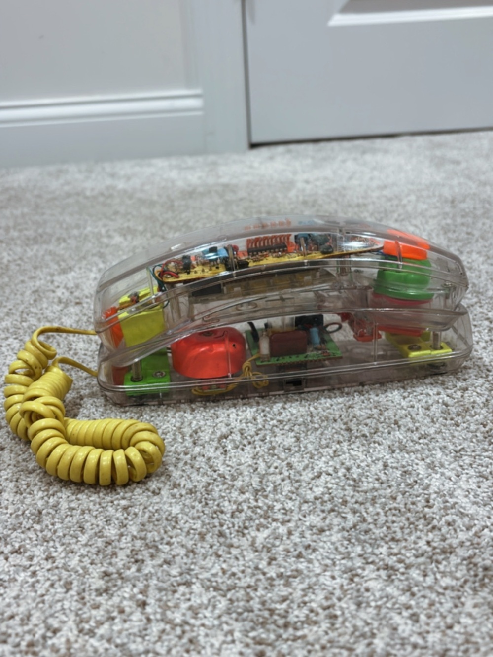 Vintage Conair Neon Corded and Clear Transparent Phone, 1980-1990’s, WORKS! Rare